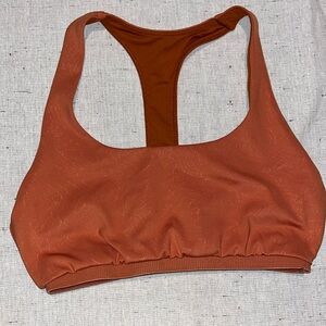 LOLE THE BURST Y Back Scoop Neck Rust Orange Sports Bra size XS EUC